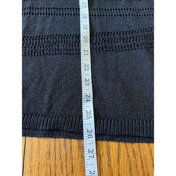 Travelers Chicos Sz Large Black Loose Knit‎ Top Fishnet Whimsigoth Linen Blend - Picture 9 of 9